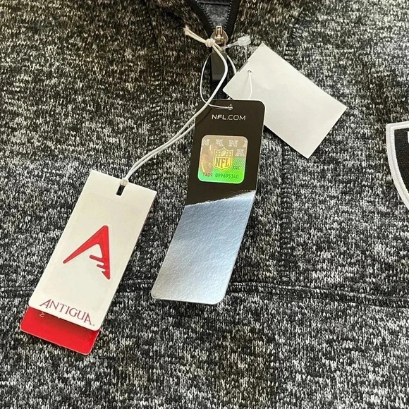 Antigua Raiders men’s heathered black and gray 1/4 zip fleece - Picture 7 of 10